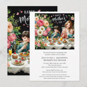 Invitation Petit déjeuner de la fête des mères en famille