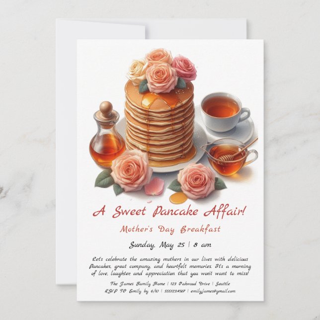 Invitation Petit-déjeuner de la Fête des Mères – P (Devant)
