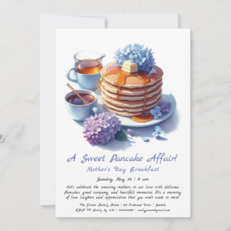 Invitation Petit-déjeuner de la fête des mères - Pancakes & l