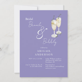 Invitation Petit déjeuner de mariage à la lavande et Shower d