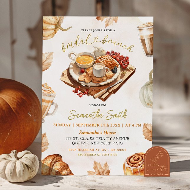 Invitation Petit déjeuner de mariage automnal aux pancakes à  (Créateur téléchargé)