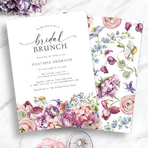 Invitation Petit déjeuner de mariage aux fleurs sauvages colo
