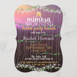 Invitation Petit déjeuner de mariage avec vigne rustique et l