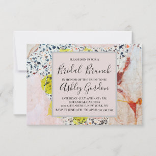 Invitation Petit déjeuner de mariage en terrazzo et botanique