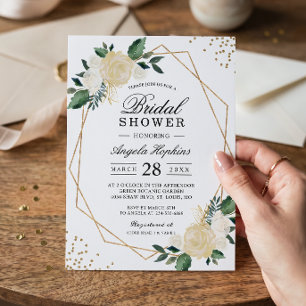 Invitation Petit déjeuner de mariage floral avec verdure scin
