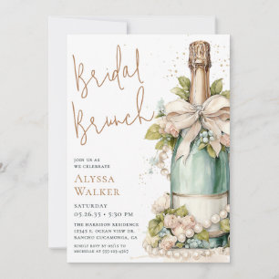 Invitation Petit-déjeuner de mariage Perles & Prosecco