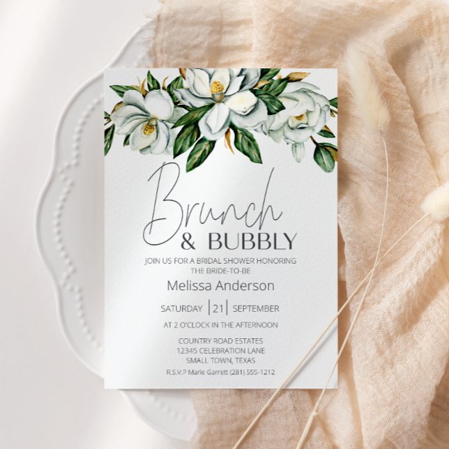 Invitation Petit déjeuner de mariage rustique aux fleurs de m (Créateur téléchargé)
