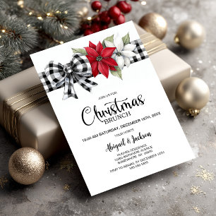 Invitation Petit déjeuner de Noël au motif carreaux de Buffal
