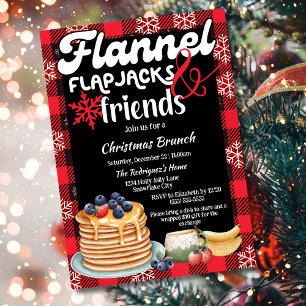 Invitation Petit-déjeuner de Noël Flapjacks en flanelle et am