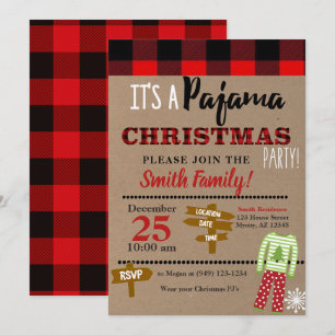 Invitation Petit déjeuner de Noël Pajama fêtes
