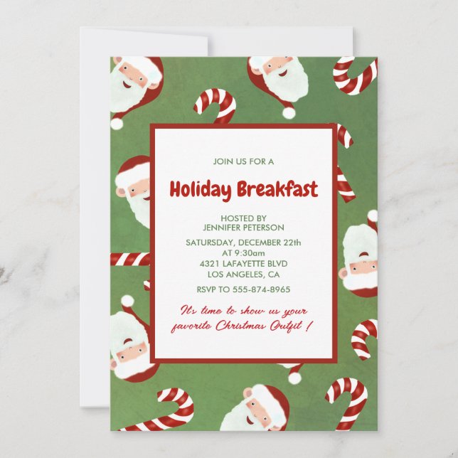 Invitation Petit Déjeuner de Noël Santa Barley sug (Devant)