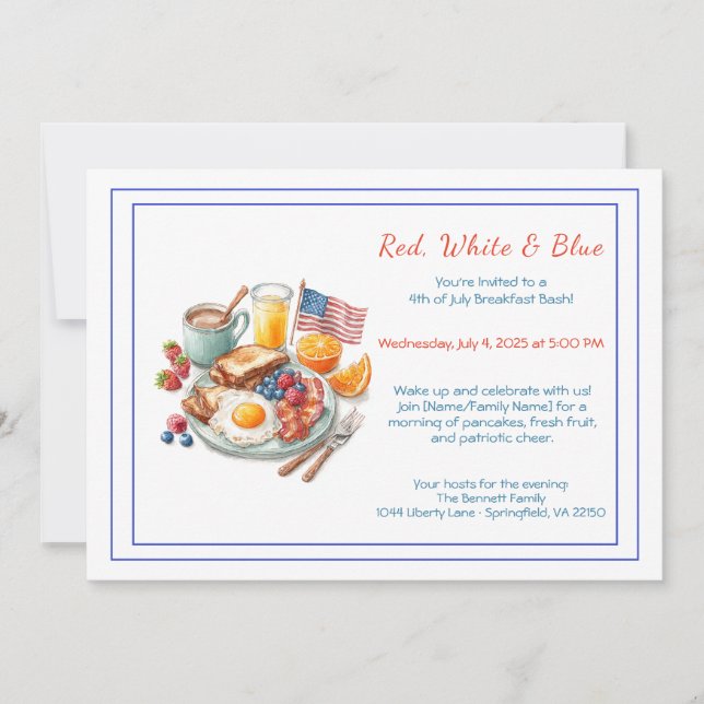 Invitation Petit-déjeuner du 4 juillet – Patriote  (Devant)