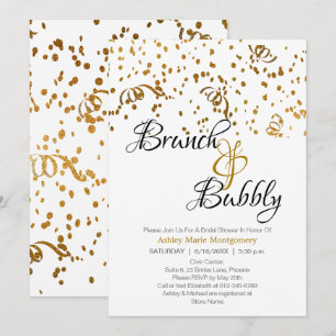 Invitation Petit déjeuner élégant Bubbly Enterrement de vie d