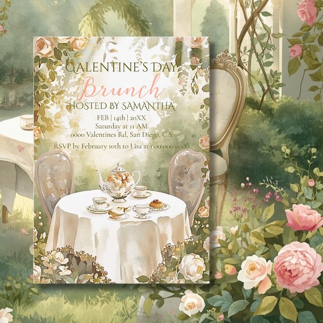 Invitation Petit déjeuner ensoleillé de la Saint-Valentin ent (Créateur téléchargé)