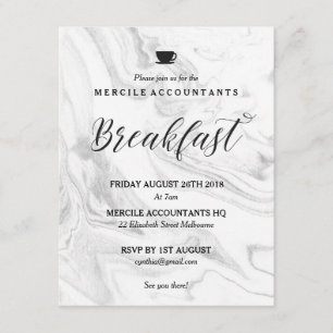 Invitation Petit déjeuner marbré