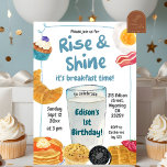 Invitation Petit-déjeuner pour enfants Lève-et-Feu<br><div class="desc">Lever and Shine Breakfast 1er Anniversaire Fête,  Lait et Cookies Premier Anniversaire Brunch,  Donut Birthday Boy,  Pancakes Egg Bacon Anniversaire</div>