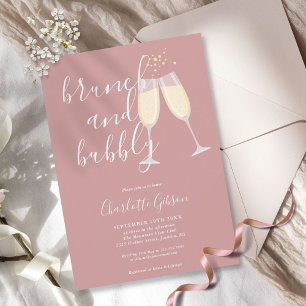 Invitation Petit Déjeuner Rose Poussiéreux Et Mariage Aux Bul
