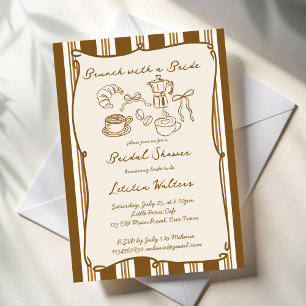 Invitation Petit-déjeuner tardif avec la mariée rétro café do
