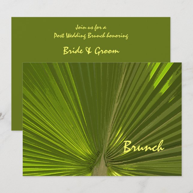 Invitation Petit-déjeuner Tropical Palm après la Mariage (Devant / Derrière)