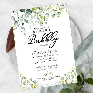 Invitation Petit déjeuner verdoyant et Baby Shower pétillant