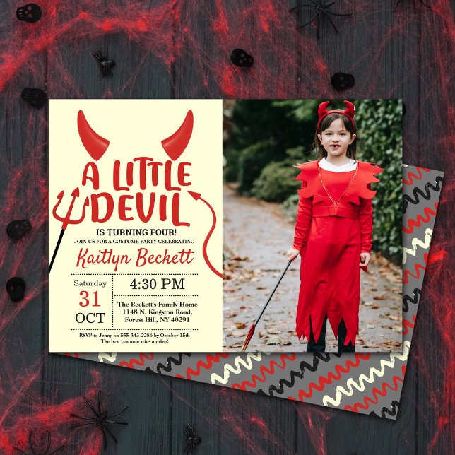 Invitation Petit Diable N'Importe Quel Âge Halloween Photo An (Créateur téléchargé)