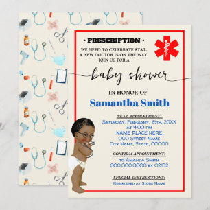 Invitation Petit Docteur sur son chemin Médicale AA Baby show