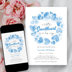 Invitation Petit Doux Valentin Garçon Baby Shower