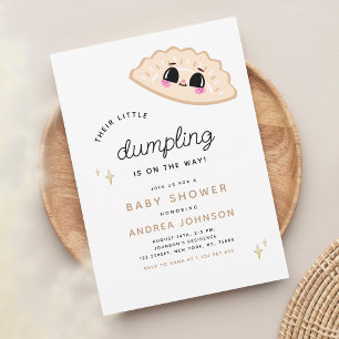 Invitation Petit Dumpling Kawaii Baby shower neutre pour les 