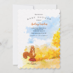 Invitation Petit écureuil dans le Baby shower des Bois