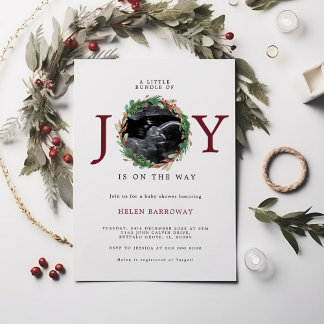 Invitation Petit ensemble de Joyeux Baby shower de Noël Ultra