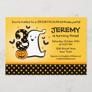 Invitation Petit fantôme 3e anniversaire