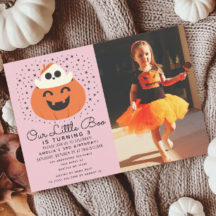 Invitation Petit fantôme de Boo Halloween Photo d'anniversair