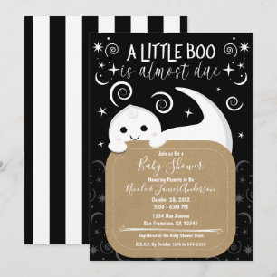 Invitation Petit fantôme de Halloween qui regarde Bébé Fête P