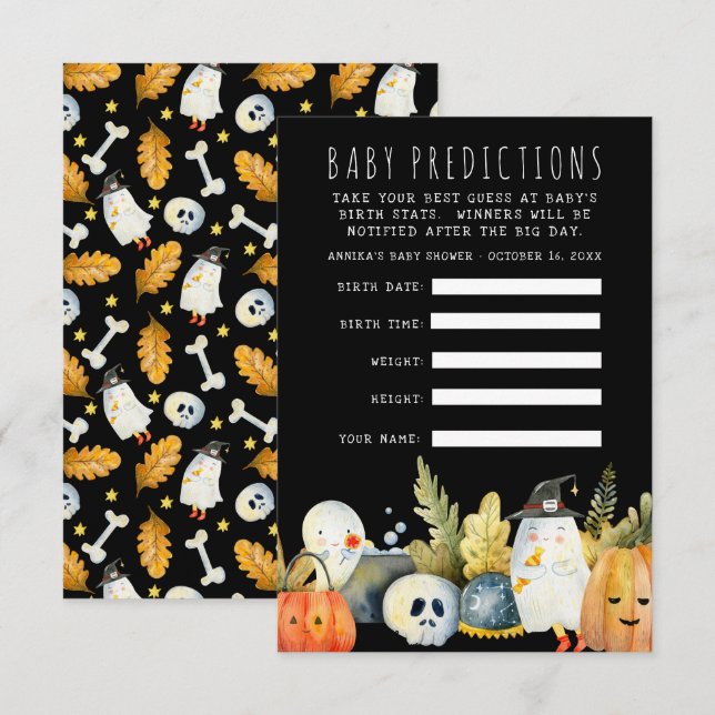 Invitation Petit Fantôme | Jeu de devinette pour Baby Shower  (Devant / Derrière)