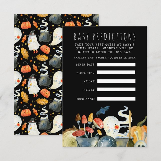 Invitation Petit Fantôme | Jeu de devinette pour Baby Shower  (Devant / Derrière)