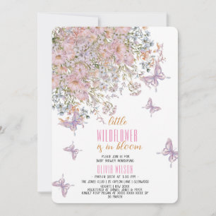 Invitation Petit fleur sauvage au baby shower fleuri