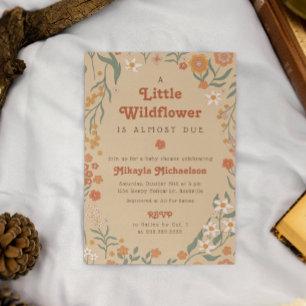 Invitation Petit Fleur sauvage Automne Rustique Boho Baby sho