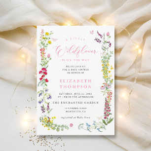 Invitation Petit Fleur sauvage Baby shower Floral Fille douce