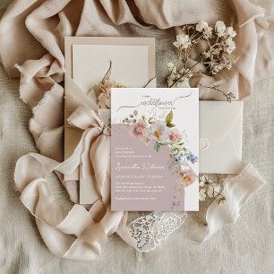 Invitation Petit Fleur sauvage Boho Baby Girl Douche