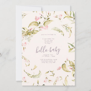 Invitation Petit Fleur sauvage Boho Jardin Bonjour Baby showe
