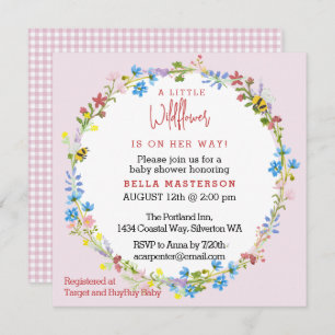 Invitation Petit Fleur sauvage Sur Le Chemin Baby shower (Car