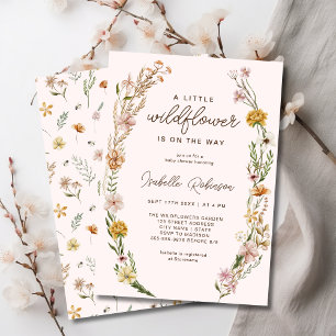 Invitation Petit Fleur sauvage Sur Le Chemin Baby shower Spri