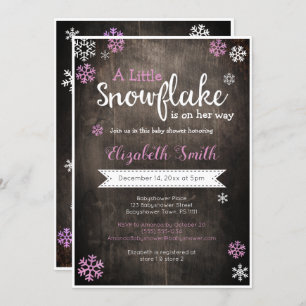 Invitation Petit flocon de neige sur le chemin Babyshower inv