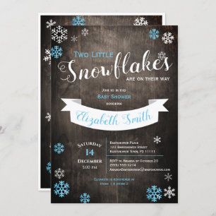 Invitation Petit flocon de neige sur le chemin Babyshower inv