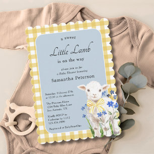 Invitation Petit Garçon Agneau Fête Prénatale