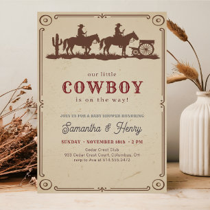 Invitation Petit Garçon Cowboy Fête de Naissance