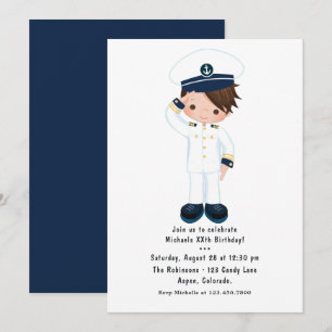 Invitation Petit garçon de la marine Fête d'anniversaire naut