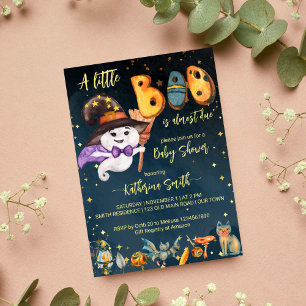 Invitation Petit garçon Halloween mignon baby shower fantôme