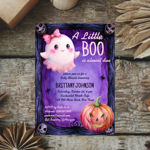 Invitation Petit garçon Halloween rose mignon baby shower fan