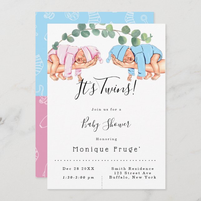 Invitation Petit Garçon Le bras de maman C’est un Baby shower (Devant / Derrière)